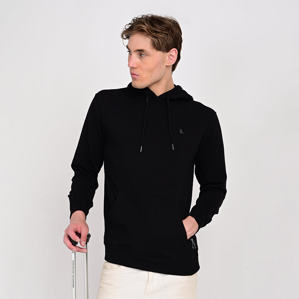 estuna 100% Cotton  – Black Heavy Fabric Men's Hoodie