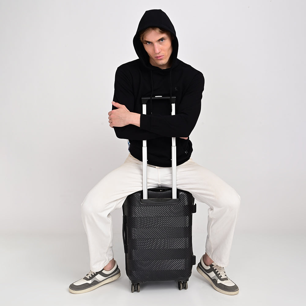 estuna 100% Cotton  – Black Heavy Fabric Men's Hoodie