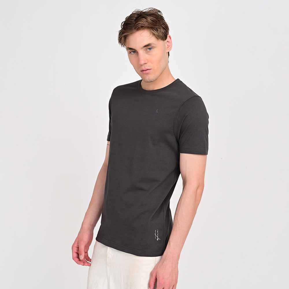 Men's Round Neck Dark Grey T-shirts