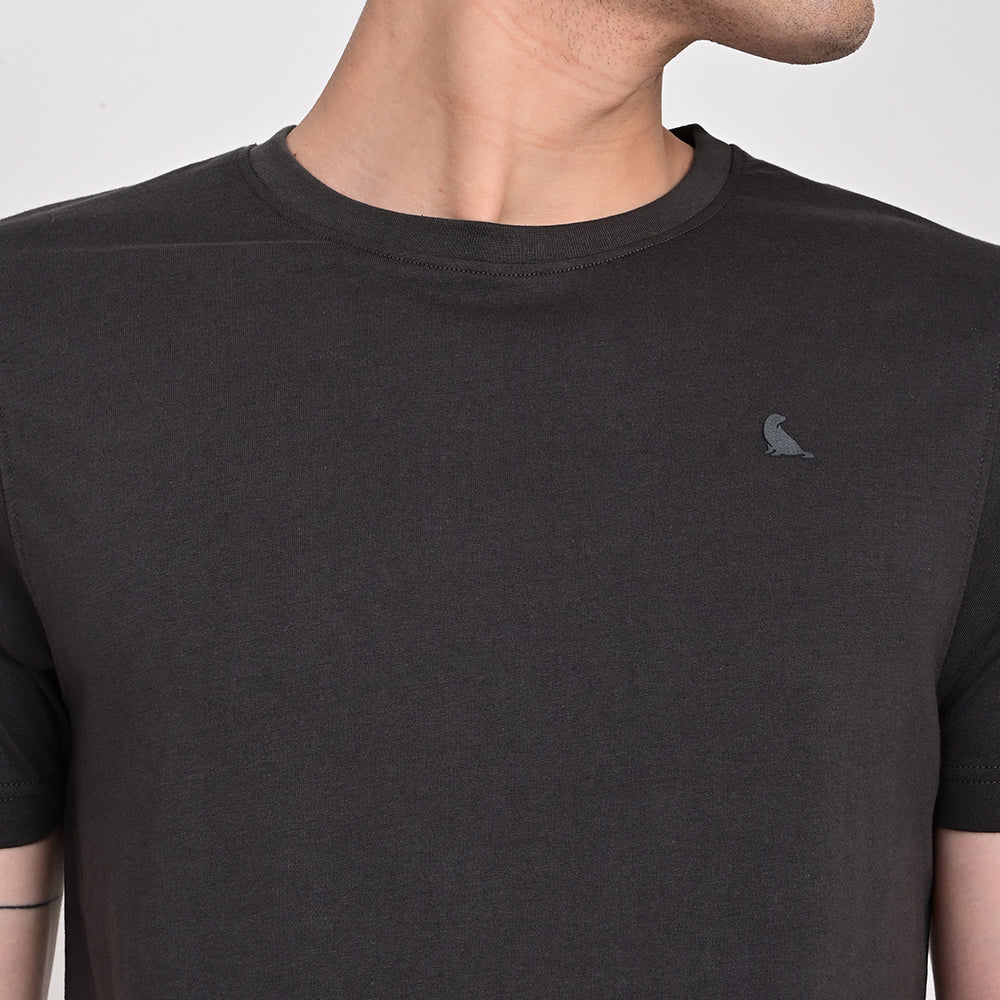 Men's Round Neck Dark Grey T-shirts