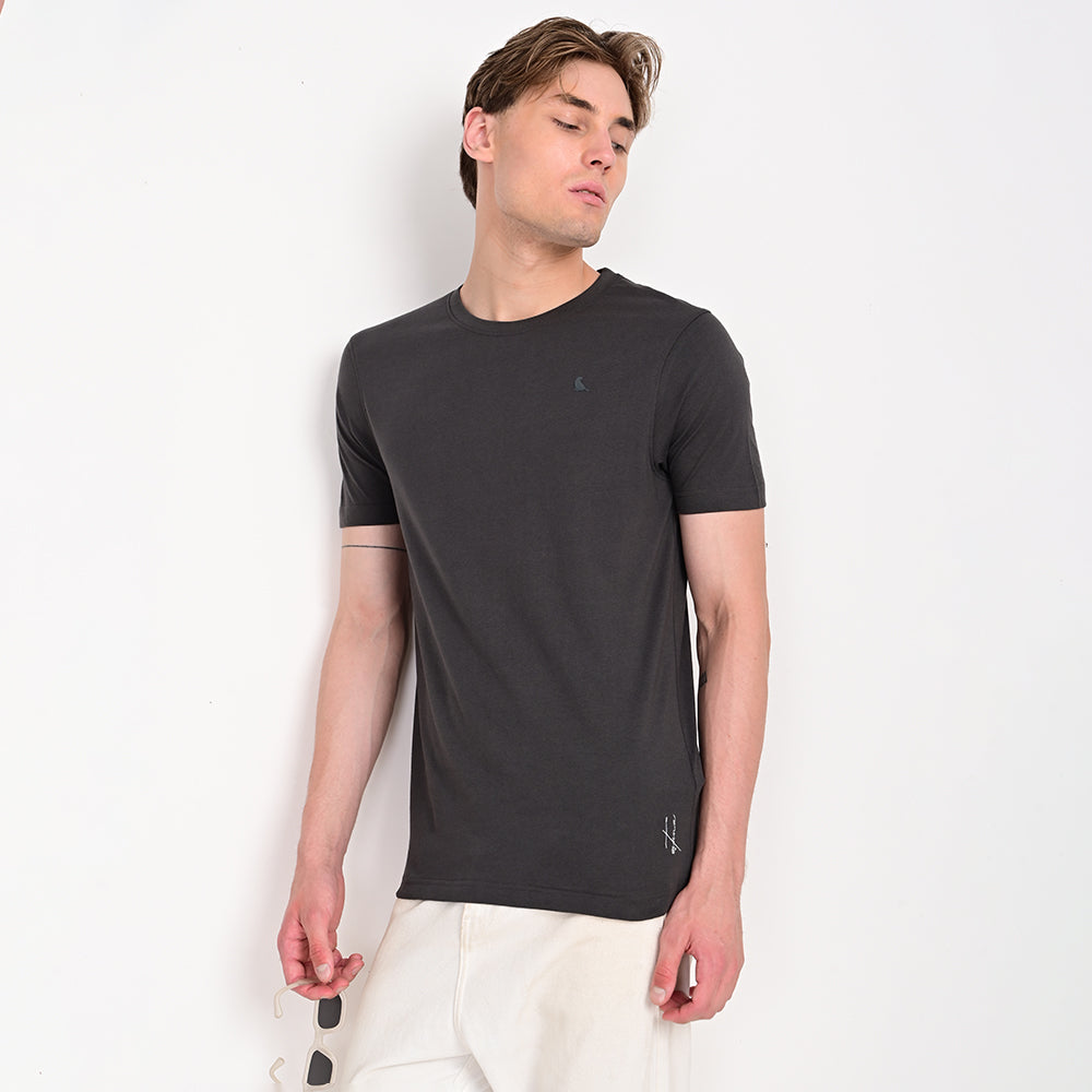 Men's Round Neck Dark Grey T-shirts