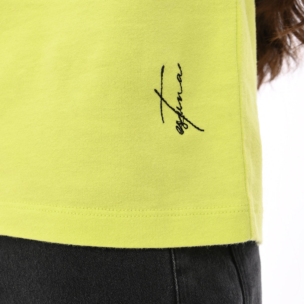 Lime 100% Cotton Crew Neck Girl's T Shirt