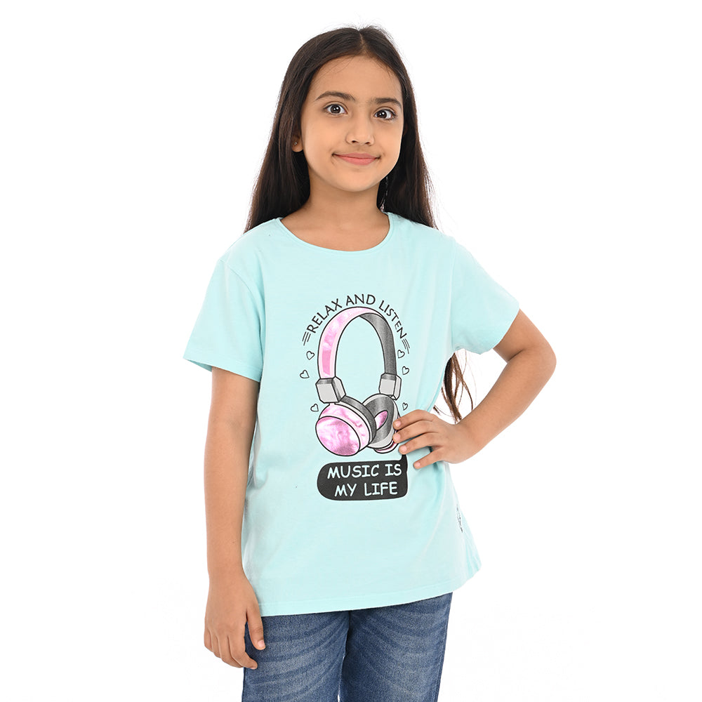 Aqva 100% Cotton Crew Neck Girl's T Shirt