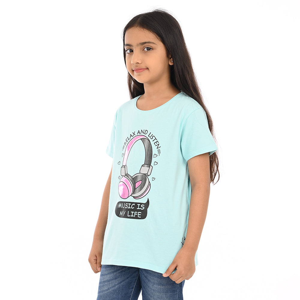 Aqva 100% Cotton Crew Neck Girl's T Shirt