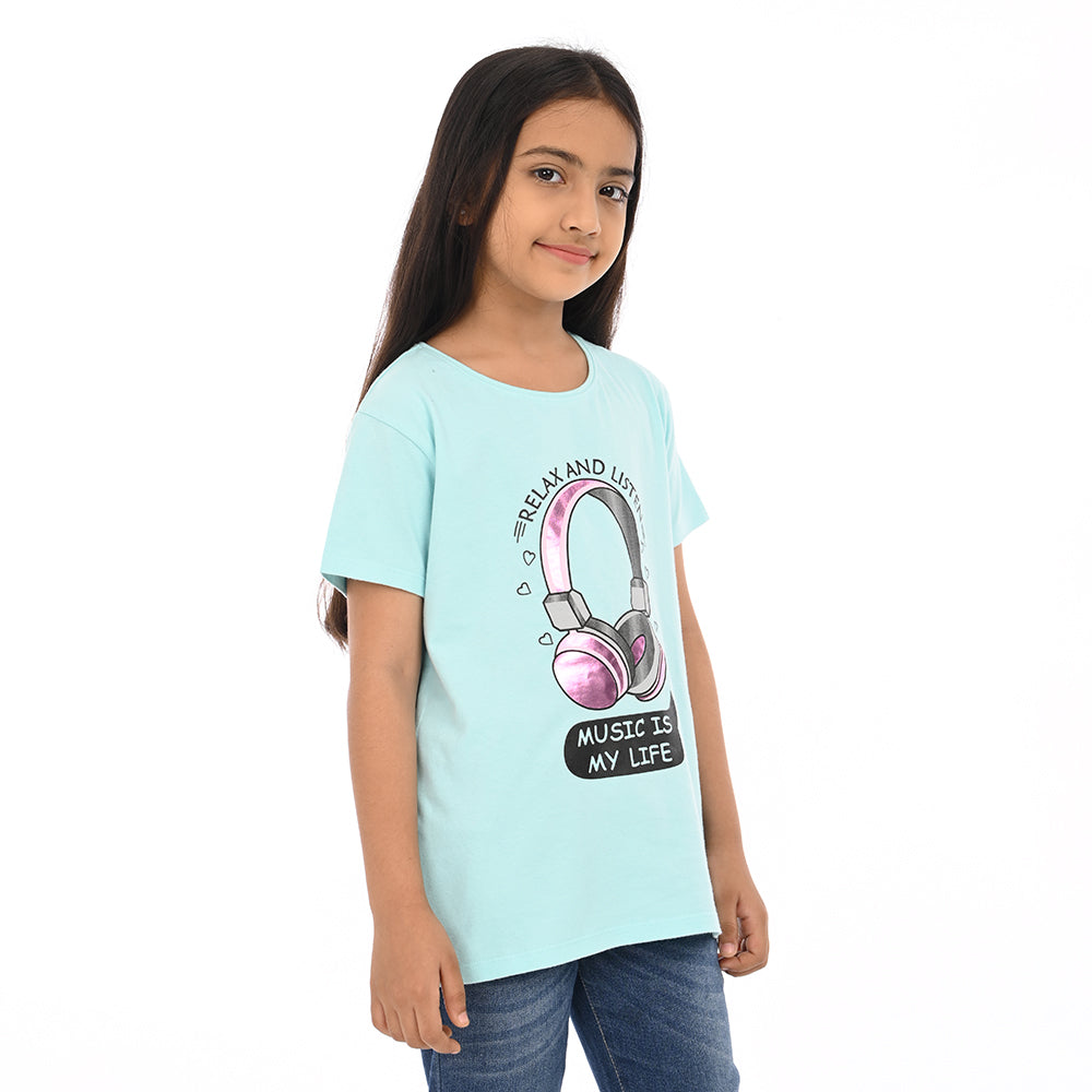 Aqva 100% Cotton Crew Neck Girl's T Shirt