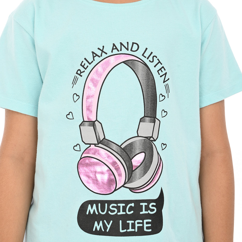 Aqva 100% Cotton Crew Neck Girl's T Shirt