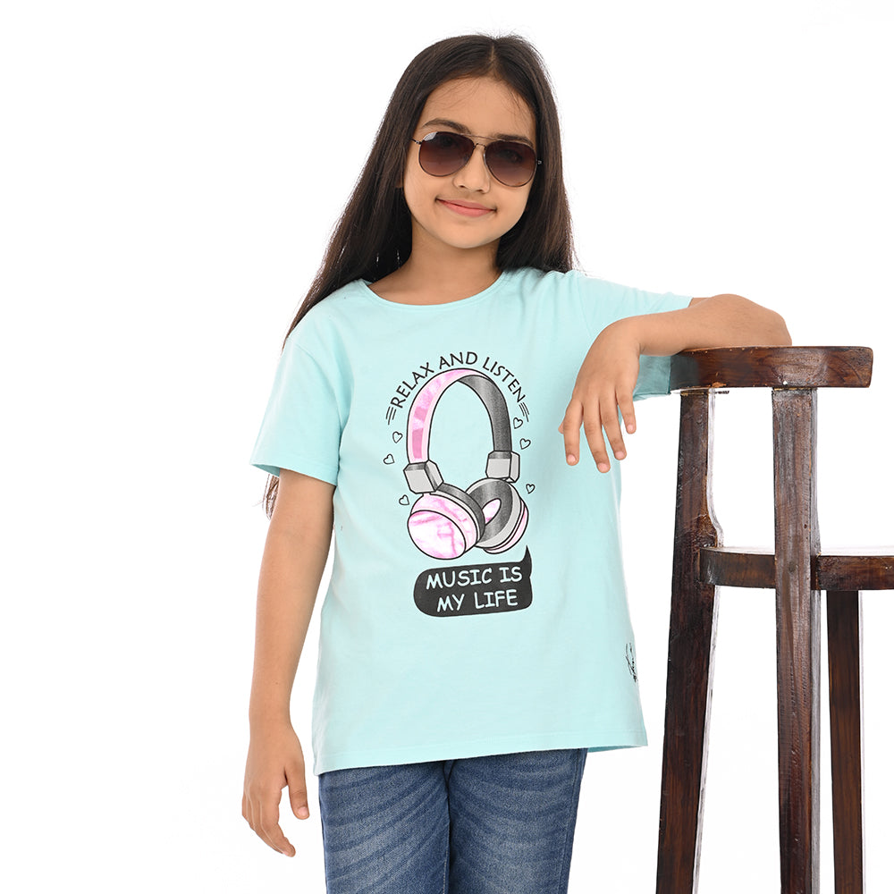 Aqva 100% Cotton Crew Neck Girl's T Shirt