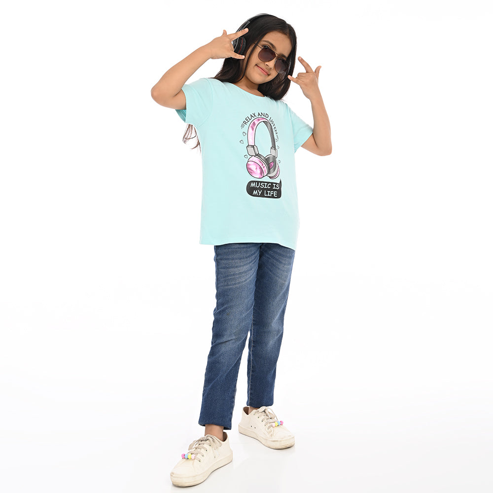 Aqva 100% Cotton Crew Neck Girl's T Shirt