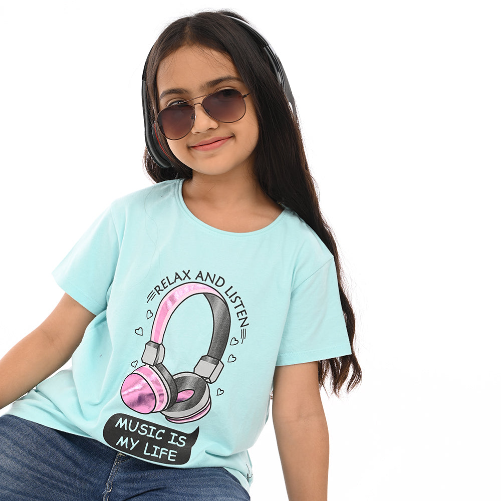 Aqva 100% Cotton Crew Neck Girl's T Shirt