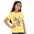 Yellow 100% Cotton Crew Neck Girl's T Shirt