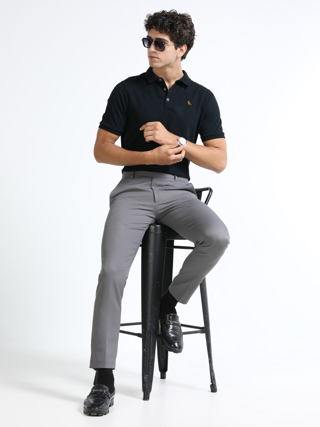 Black 260 GSM Men's Polo Tee for Men