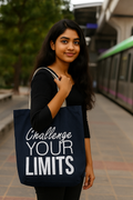 Blue Cotton Tote Bag For Women