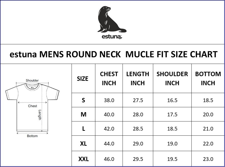 Size guide for Melange Cotton Crew Neck Logo T-Shirt For Men