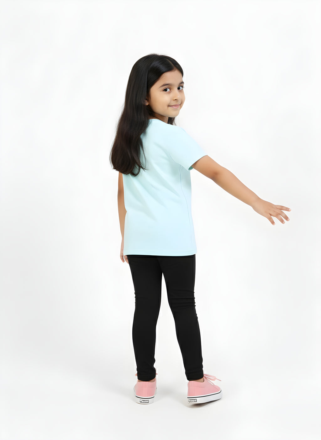 Aqua 100% Cotton Crew Neck Girl's T Shirt