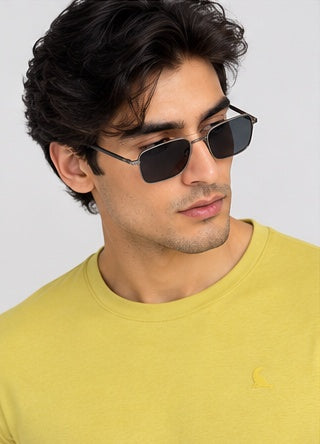 Men's Round Neck Yellow T-shirts