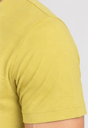 Men's Round Neck Yellow T-shirts