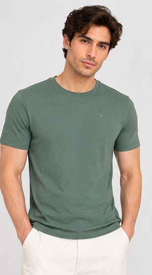 Men's Round Neck Olive T-shirts
