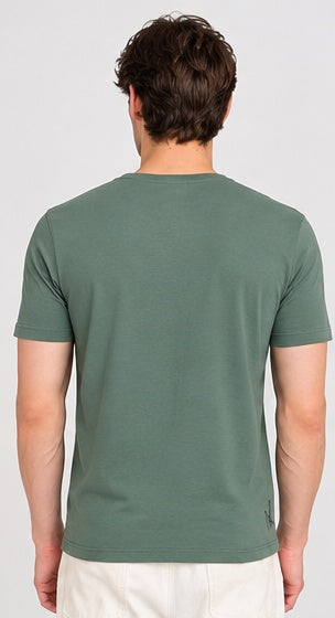 Men's Round Neck Olive T-shirts