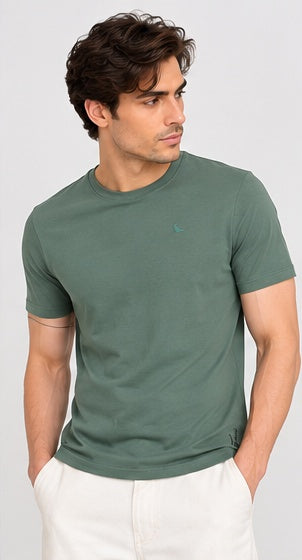 Men's Round Neck Olive T-shirts
