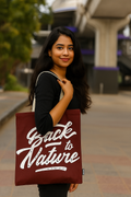 Maroon Cotton Tote Bag For Women