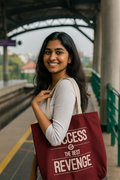 Maroon Cotton Tote Bag For Women