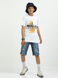 White 100% Cotton Crew Neck Boy's T Shirt