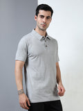 Melange cotton Self Craft Polo Tee for Men