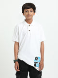 Boys White Polo Tee – Premium Compact Cotton | Soft, Breathable and Skin-Friendly