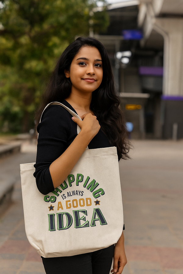 White Cotton Tote Bag For Women