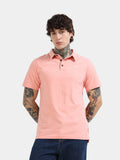 Peach Self Craft Polo Tee for Men