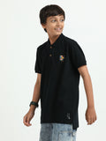 Boys Black Polo Tee – Premium Compact Cotton | Soft, Breathable and Skin-Friendly