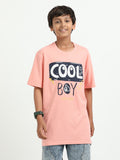 Peach 100% Cotton Crew Neck Boy's T Shirt