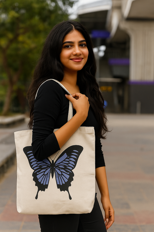 White Cotton Tote Bag For Women