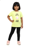 Lime 100% Cotton Crew Neck Girl's T Shirt