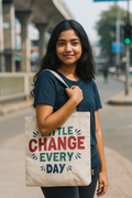 White Cotton Tote Bag For Women