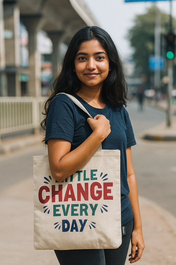 White Cotton Tote Bag For Women