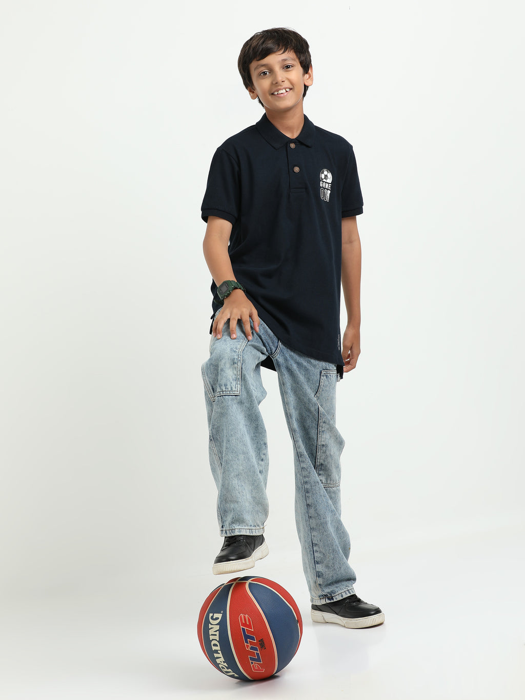 Boys Navy Polo Tee – Premium Compact Cotton | Soft, Breathable and Skin-Friendly