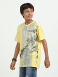 Yellow 100% Cotton Crew Neck Boy's T Shirt