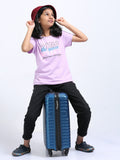 Lilac 100% Cotton Crew Neck Girl's T Shirt