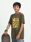 Olive 100% Cotton Crew Neck Boy's T Shirt