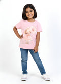 Lt. Pink 100% Cotton Crew Neck Girl's T Shirt