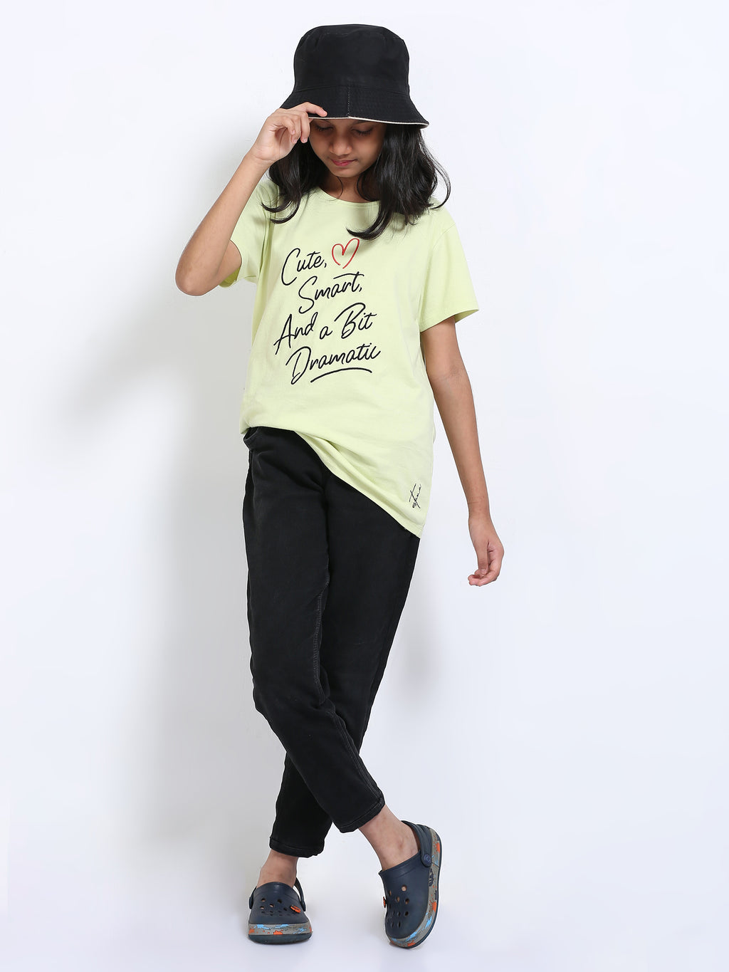 Yellow Kids 100% Cotton Crew Neck Girl's T Shirt