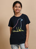 Navy 100% Cotton Crew Neck Girl's T Shirt