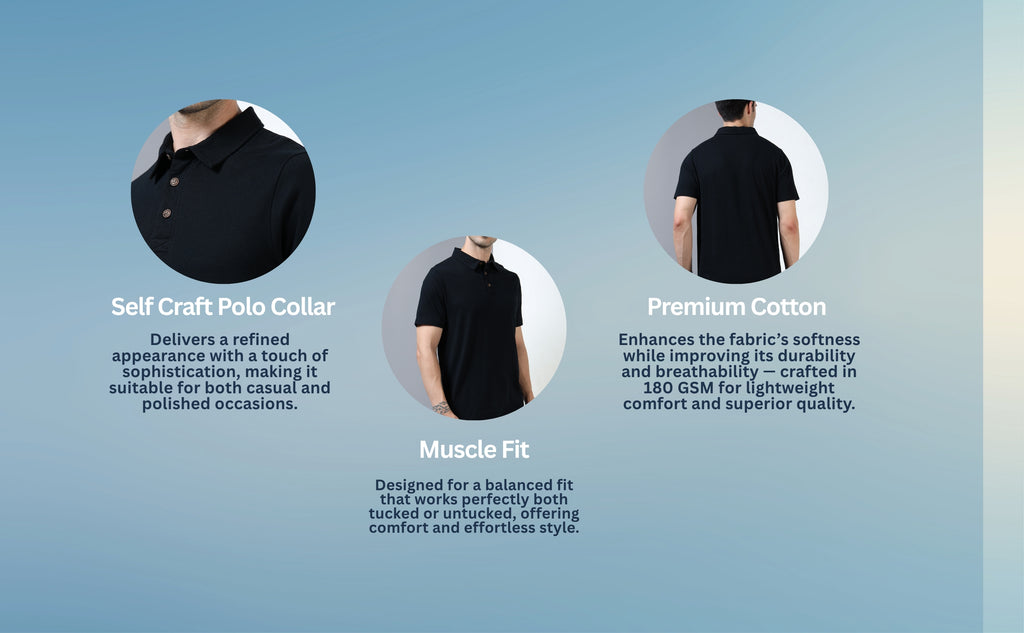 Light Pink Self Craft Polo Tee for Men