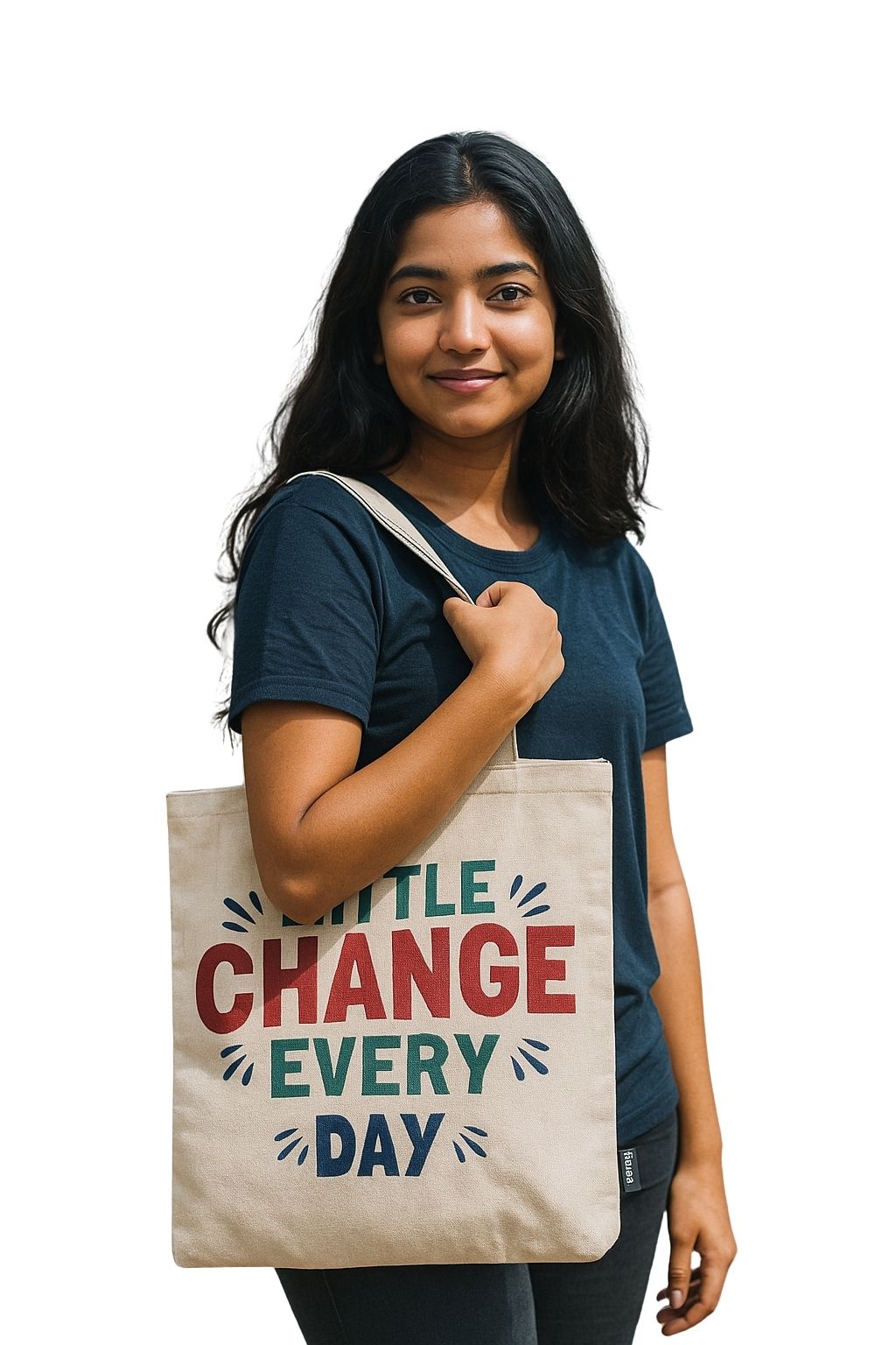 White Cotton Tote Bag For Women