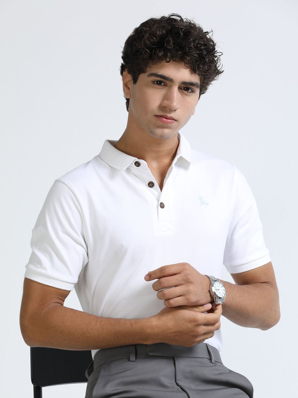 White 260 GSM  Men's Polo Tee for Men