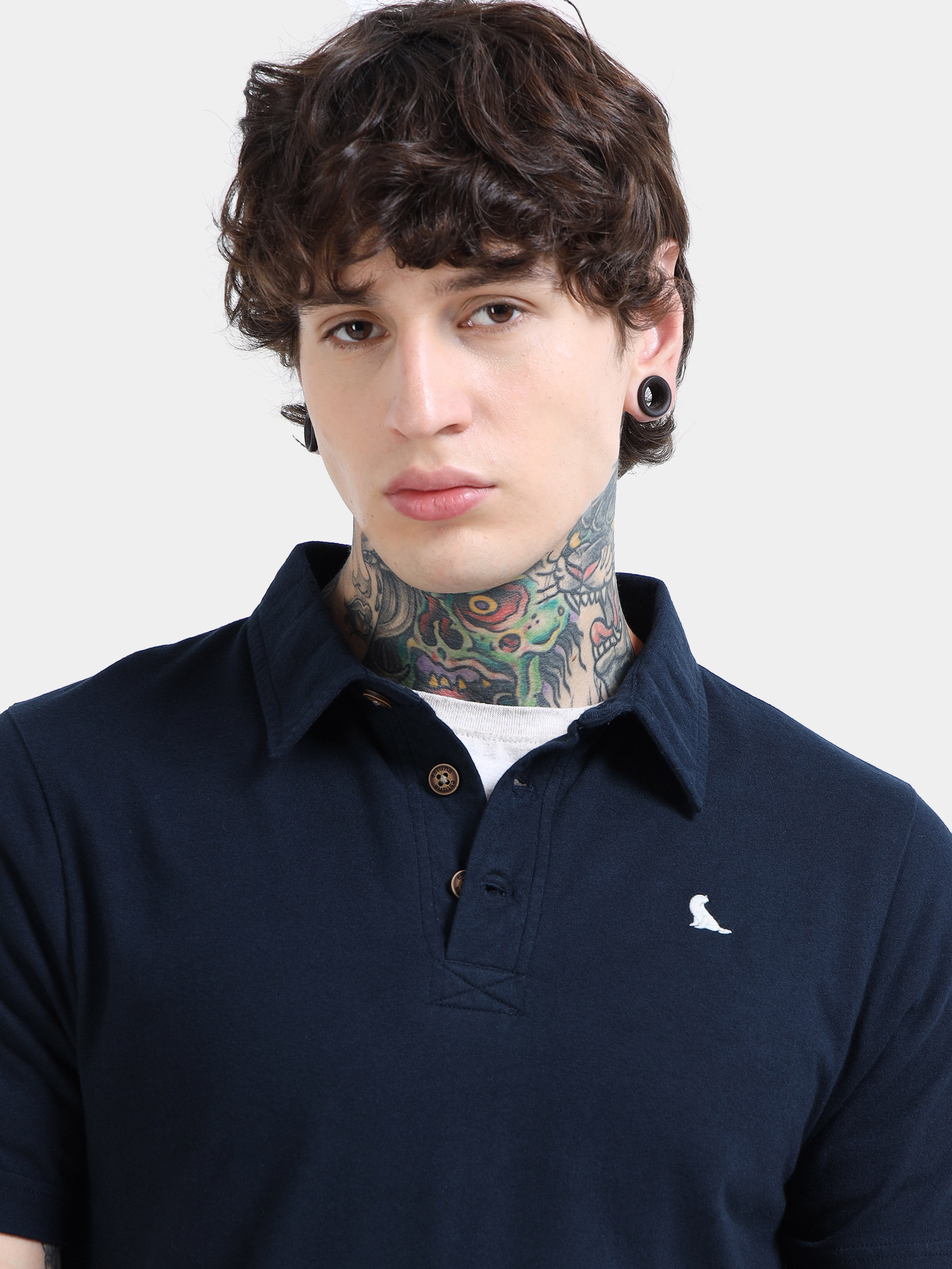 Navy Self Craft Polo Tee for Men