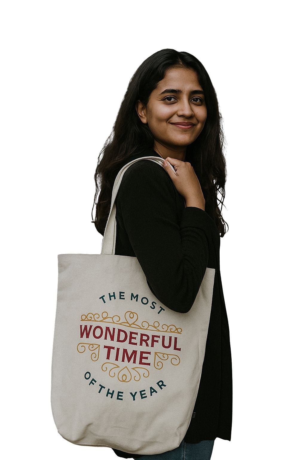 White Cotton Tote Bag For Women
