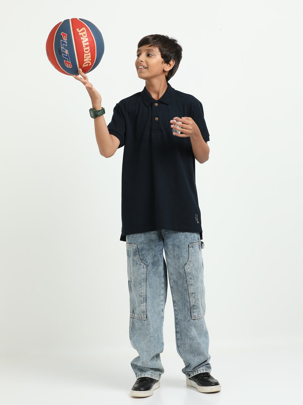 Boys Navy Polo Tee – Premium Compact Cotton | Soft, Breathable and Skin-Friendly