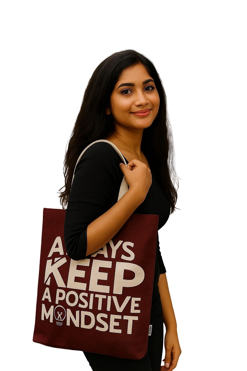 Maroon Cotton Tote Bag For Women